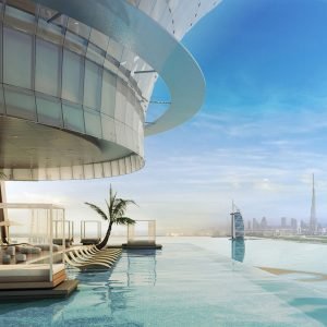 infinity pool at the palm tower