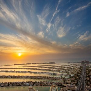 sunset at view at the palm