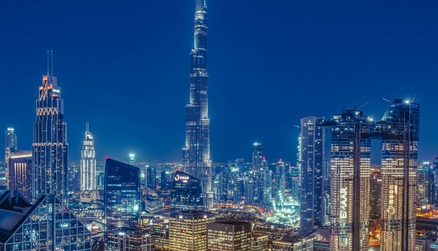 dubai downtown at night